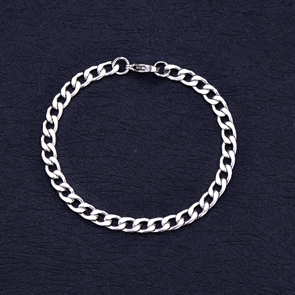 Hot Sale 6/8/10MM Stainless Steel Cuban Chain Bracelet Fashion Hip-Hop Rock Style Men Link Bracelet Party Gift Jewelry