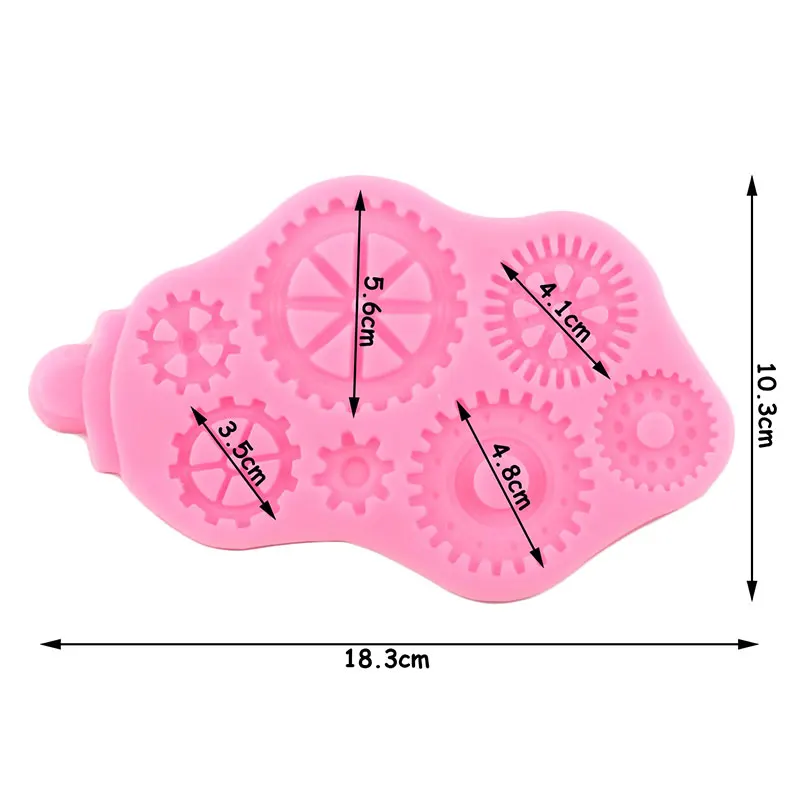 Distressed Cogs Silicone Molds DIY Baby Birthday Cake Decorating Tools Gears Cupcake Topper Fondant Mold Candy Chocolate Moulds