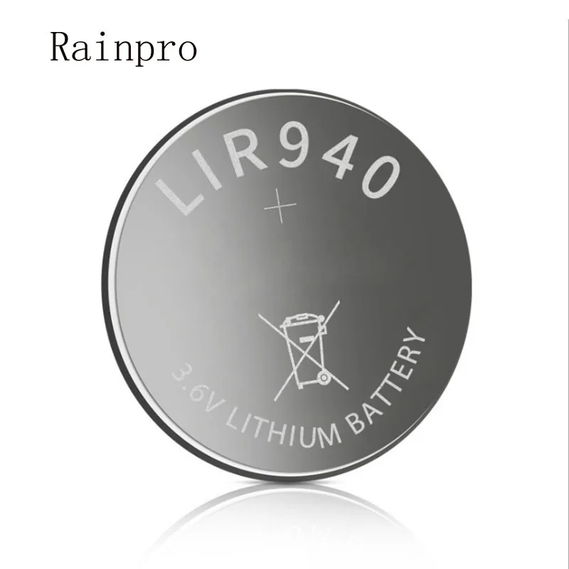 

10pcs/lot LIR940 3.6V lithium ion rechargeable button battery is suitable for Bluetooth headset TWS ear battery