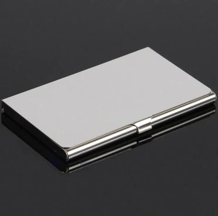 Hot Silver Pocket Business Name Credit ID Card Holder Metal Aluminum Box Cover Case Wholesale