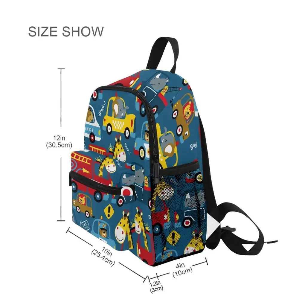 Cartoon with funny drivers Children school Backpacks kids princess Primary School Bags boys Waterproof Schoolbag kids Mochila