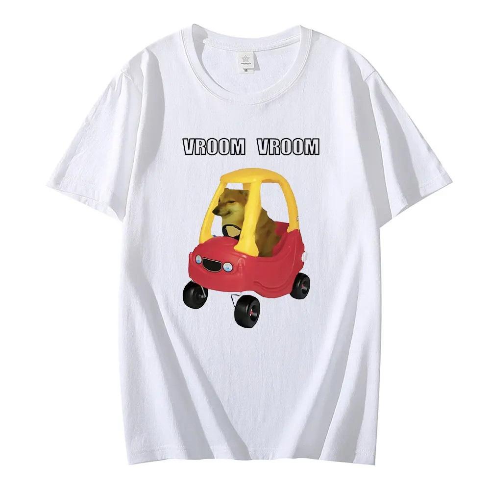 Cheems Car Cool T Shirt Men Women Fashion Streetwear Harajuku T-shirt Graphic Summer Casual Tshirt Hip Hop Top Tees Unisex