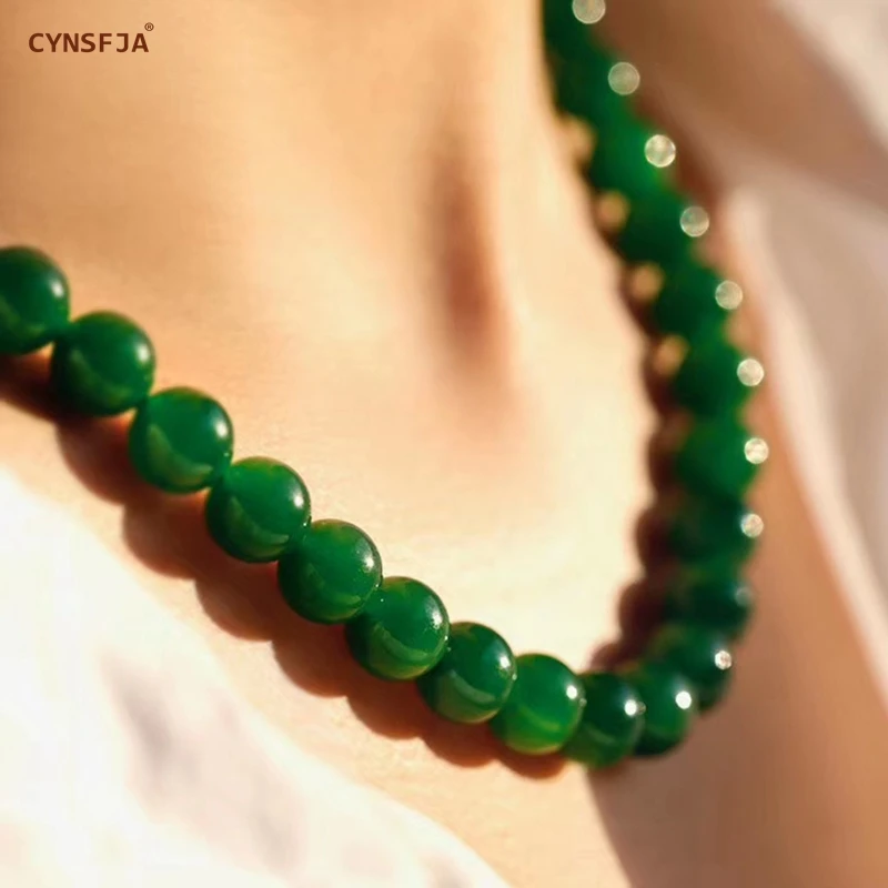 

CYNSFJA Real Rare Certified Natural Jade Necklaces Women Amulets Nephrite Jasper Jade Green High Quality Elegant Birthday Gifts