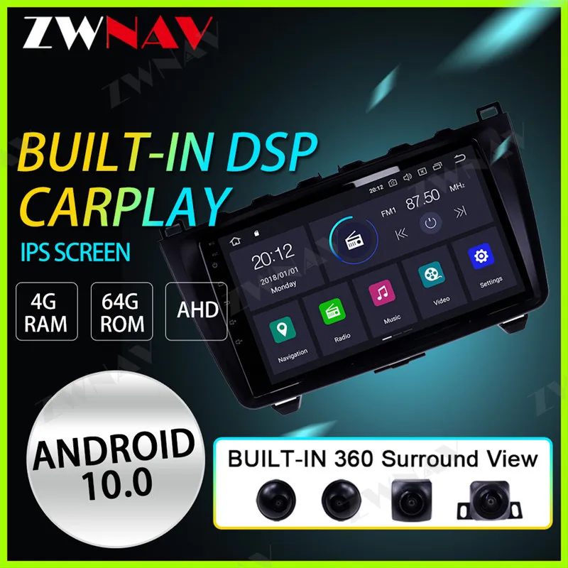 8 Core Car GPS Navi player for Mazda 3 2010-2015 with Canbus Android 6.0 quad core 4GB RAM 64GB ROM 360 Surround View