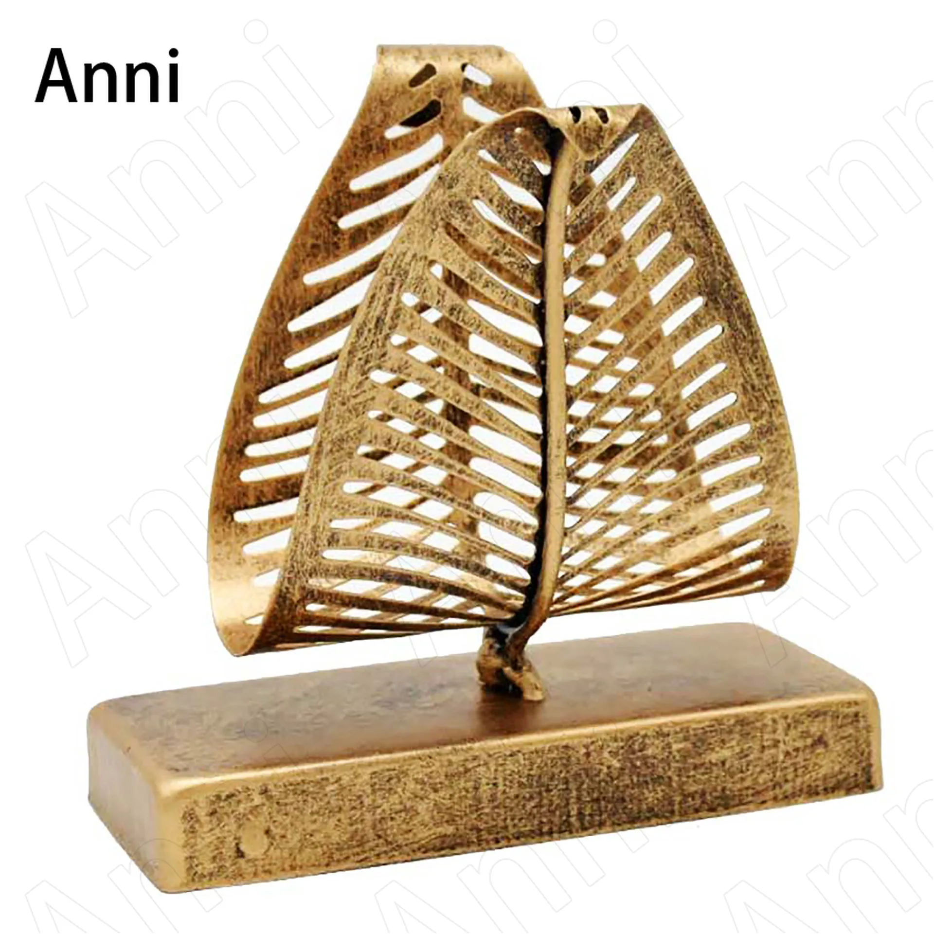 Creative Golden Leaf Tissue Holder American Pastoral Wrought Iron Simplicity Napkin Holder Restaurant Paper Towel Box Ornaments