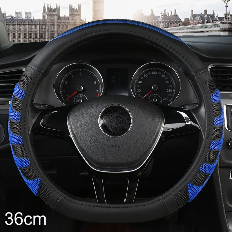 D/O Shape 36cm Car Steering Wheel Cover PU Leather for Honda Civic Ciimo Jade SUZUKI Alto LINGYANG NISSAN Juke Toyota Aqua Prius