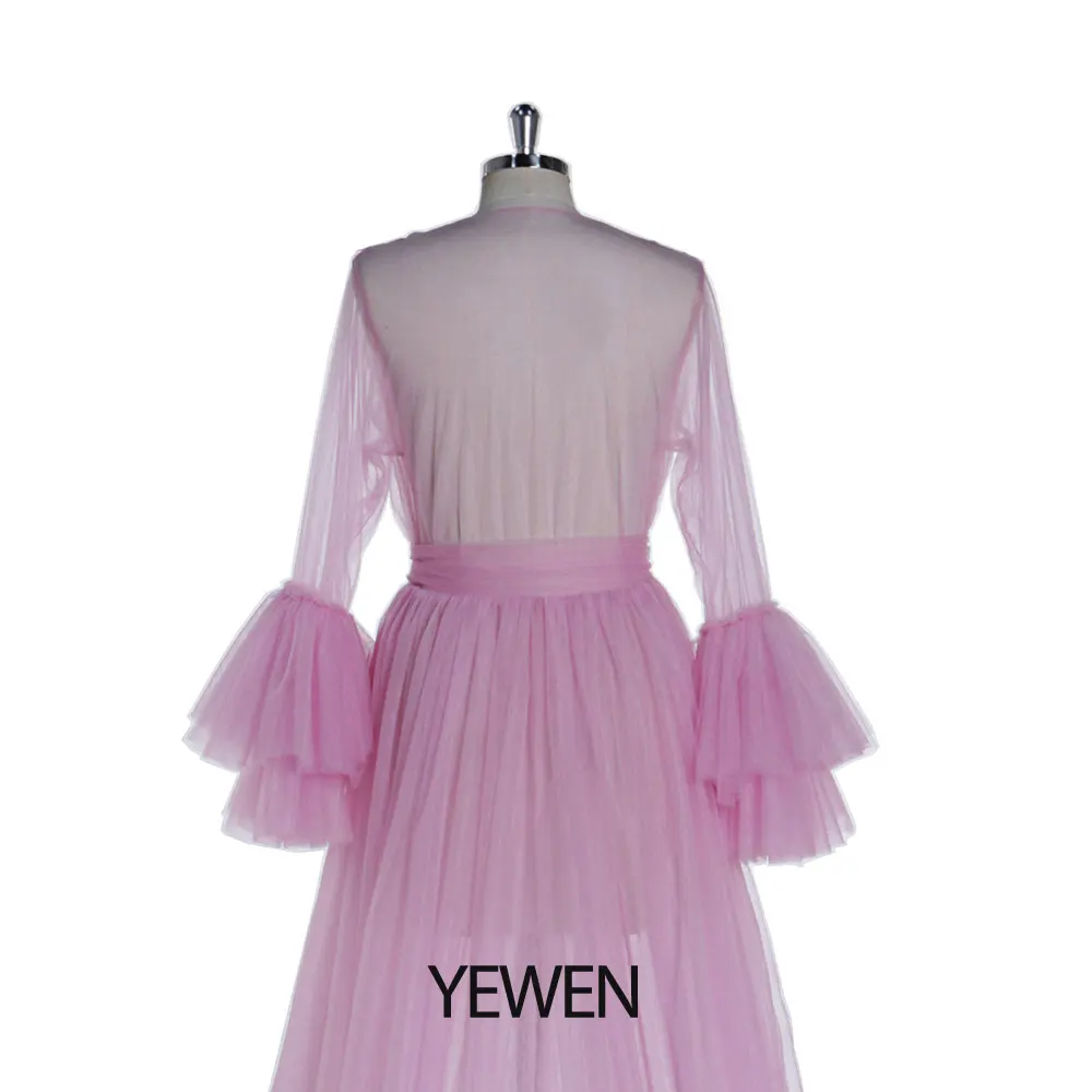 YEWEN-Robe de Soirée en Tulle Doux pour Femme, Tenue Transparente, Accessoire pour Séance Photo de Grossesse