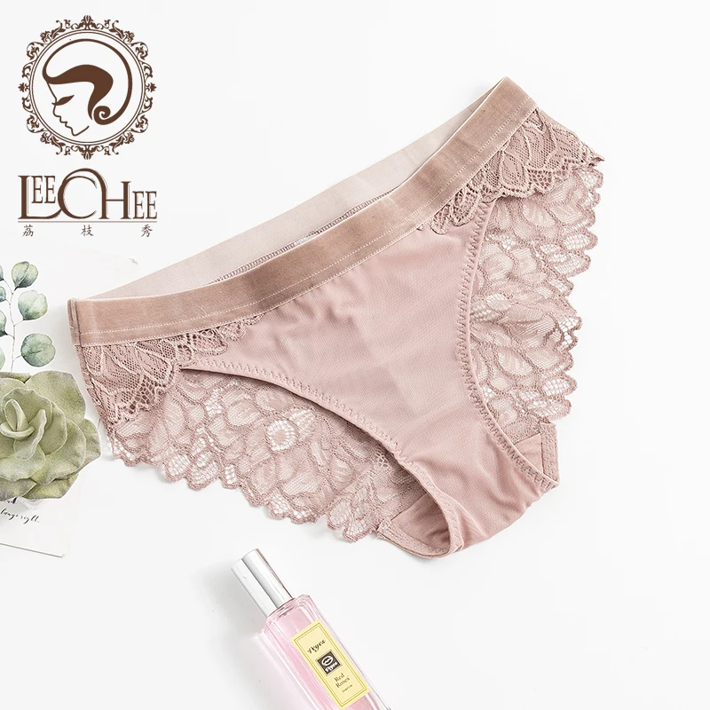 Sexy Women Lace Side Underwear Silk Panties For Women Seamless Cotton Briefs Middle Waist Velvet Breathable Free Shipping NEW