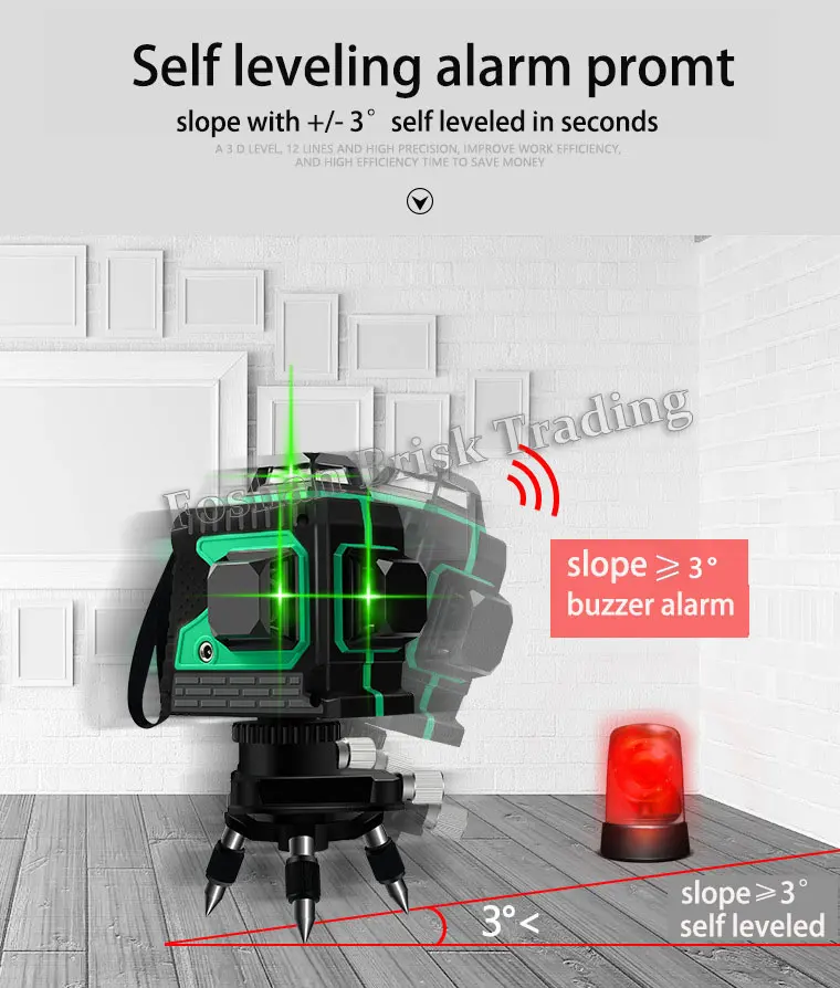 12 linee Green Light Auto linee e punti Laser Level 360 strumenti di costruzione Lazer impermeabile Herramientas Para Construccion