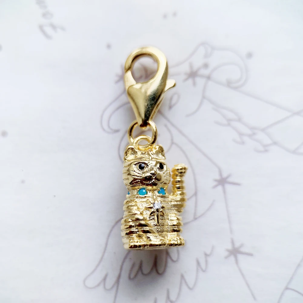 Wink Cat Dangle Charm 2022 Spring Brand New 925 Sterling Silver Lucky Pendant For Women Men