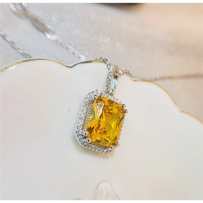 CC Pendants For Women No Chain Cubic Zirconia Pink Yellow White Necklace Pandent Wedding Fine Jewelry CCN288