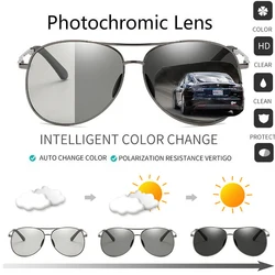 Polarized Photochromic Sunglasses Chameleon Glasses Square Sun Glasses Discoloration Eyewear Anti Glare UV400 Driving Goggles