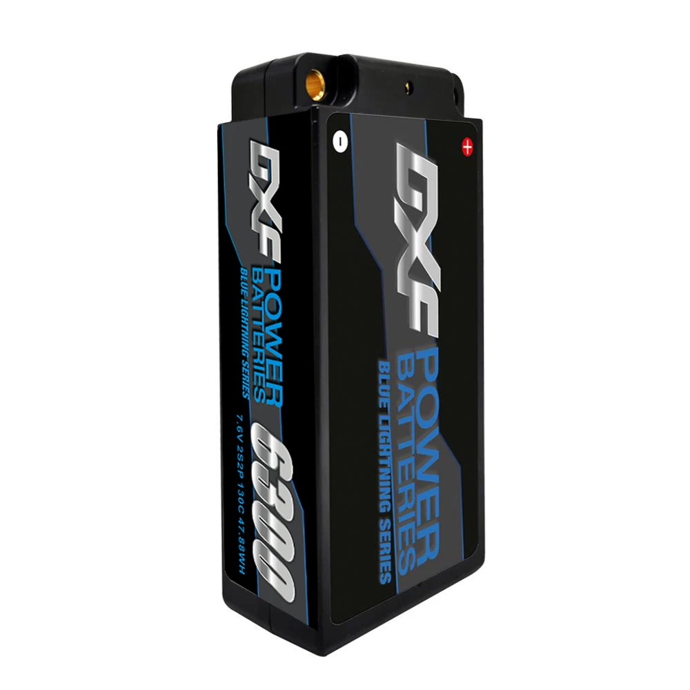 DXF Lipo Battery 2S Shorty 7.6V 6300mah 130C 260C 4mm 5mm Graphene Bullet Competition Short-Pack for RC 1/10 Buggy Off-Road Car