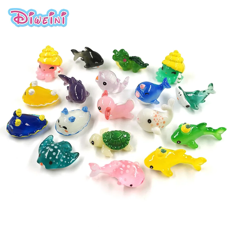 Shark Whale Turtle Dolphin Sea Fish Model Action Figure Aquarium Figurine Diy Birthday Cake Fairy Garden Decoration Hot Toy Set