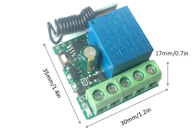 433 MHz rf Remote Control DC 12V 24V 10A 1CH Relay Receiver for universal garage/door/Light/LED/Fanner/motor/Signal transmission