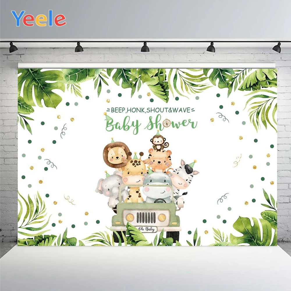 Animals and Car Baby Birthday Party Newborn Personalized Photographic Backdrops Photography Backgrounds For Photo Studio Prop