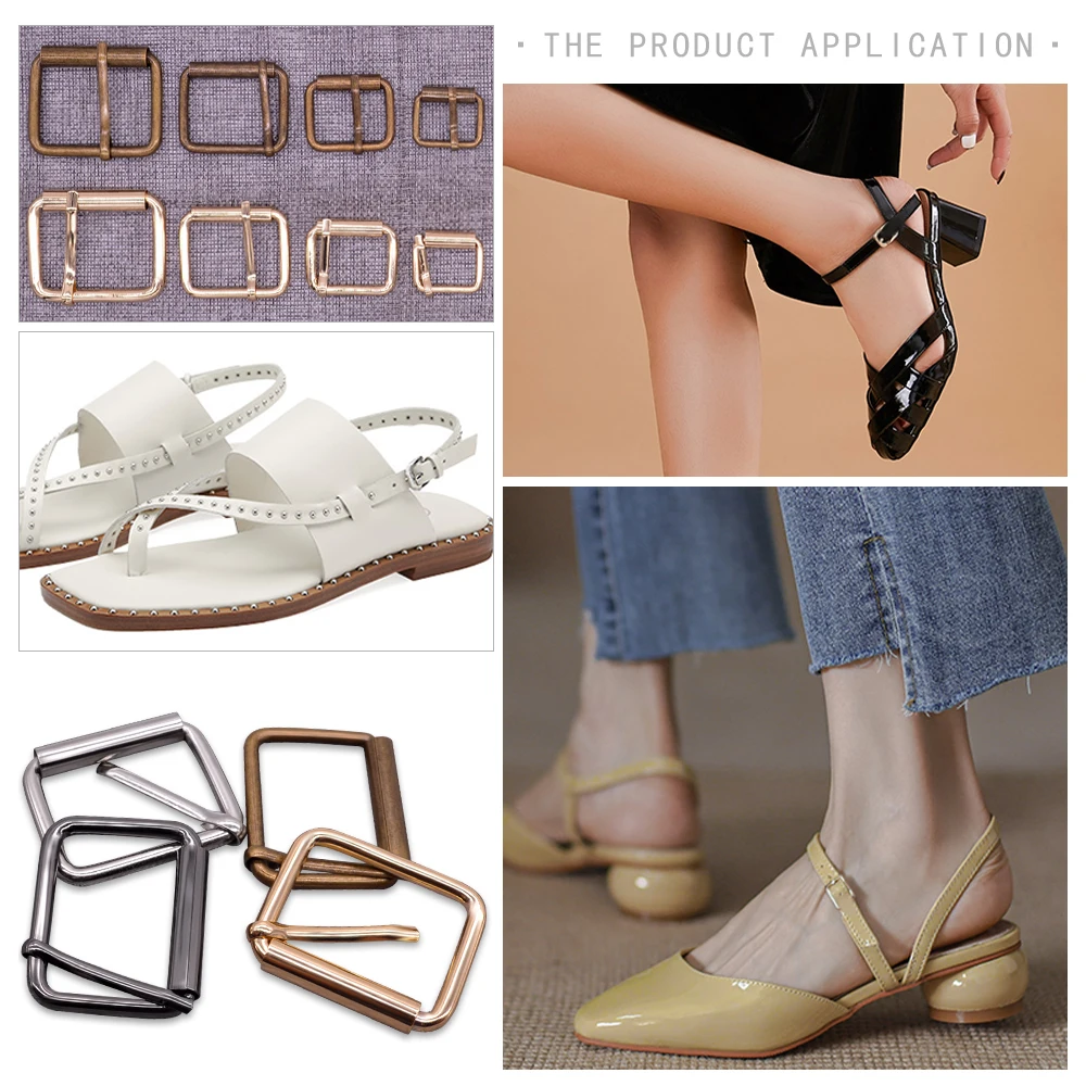 New 10pcs/lot 10mm/20mm/25mm/30mm/40mm silver bronze gold Square metal shoes bag Belt Buckles decoration DIY Accessory Sewing