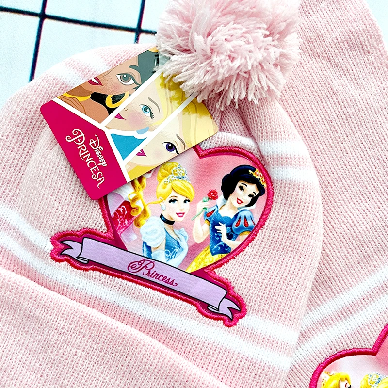 New Winter Warm Children Snow White Cartoon Hat Cinderella Plush Scarf Gloves Set Thickened Protection Sleeping Beauty Kids Hat