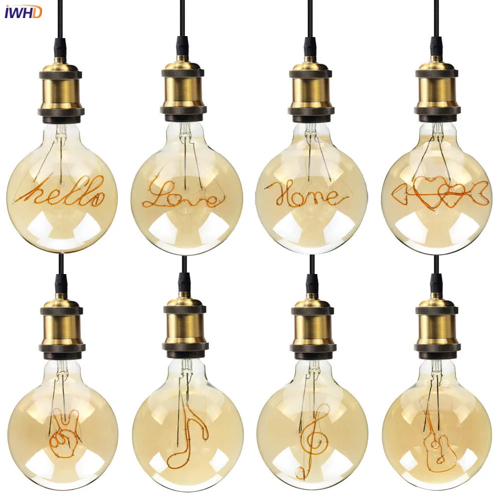 IWHD Ampoule G125 E27 LED Edison Bulb Retro 4W 110-220V 2700K Lampada Vintage Lamp Bombillas Gloeilamp