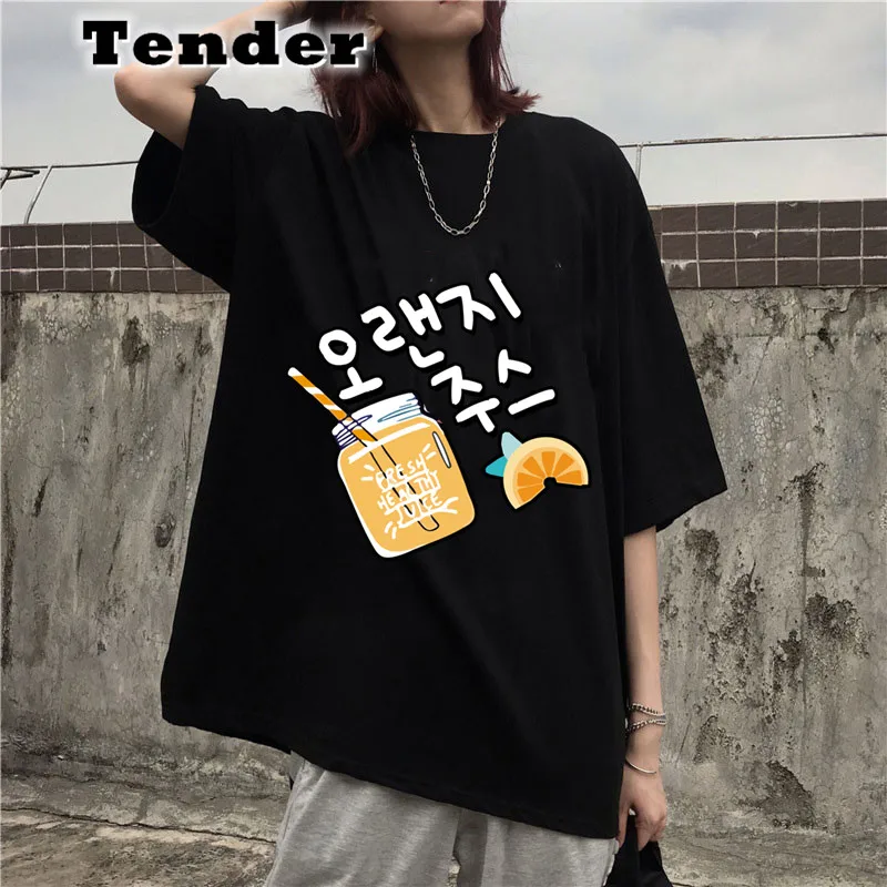 Harajuku Orange Juice Women Print T-shirt Vintage Casual Women Clothing Korean Style T shirt Summer Oversized Tshirts Women