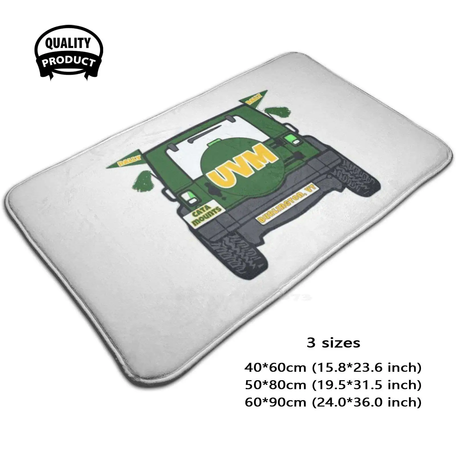 Uvm Soft Cushion Home Carpet Door Mat Car Rug Uvm University Of Vermont Vt College Rally Catamounts Green Yellow Burlington