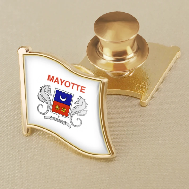 Mayotte of France Map Flag Brooch Badges Lapel Pins