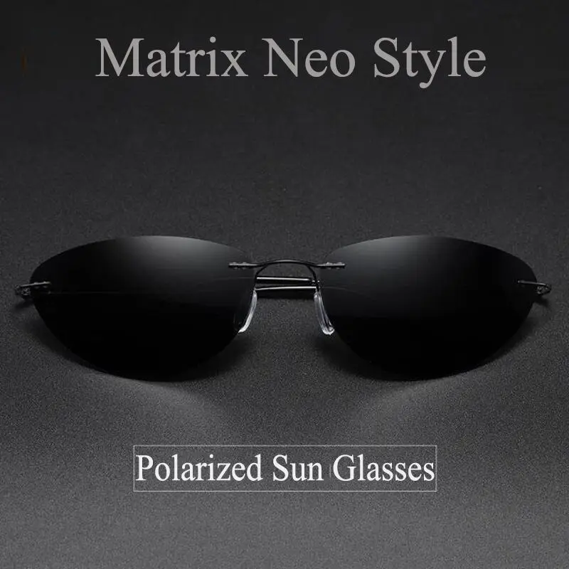 2021 The Matrix Agent Smith Style Polarized Sunglasses Rivets Men Driving titanium Neo Style polygon Sun Glasses for Men