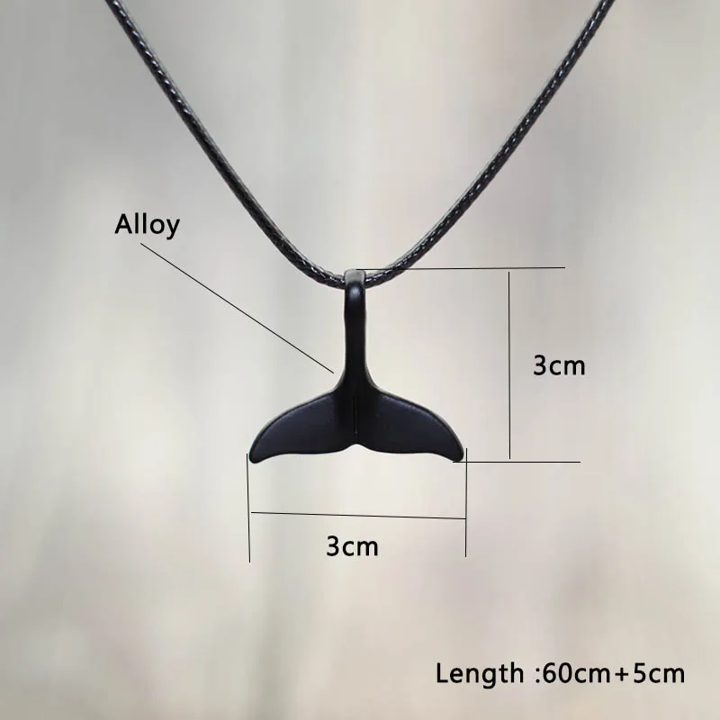 Hiphop Rock Ocean Animal Necklace For Men Student Black Silver Color Tail Pendant Necklace Beach Jewelry Gift For Husband