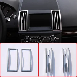 ABS Chrome Central Control Air Condition Vent Outlet Cover Frame Trim For Land Rover Freelander 2 13-15 Car Styling Accessories