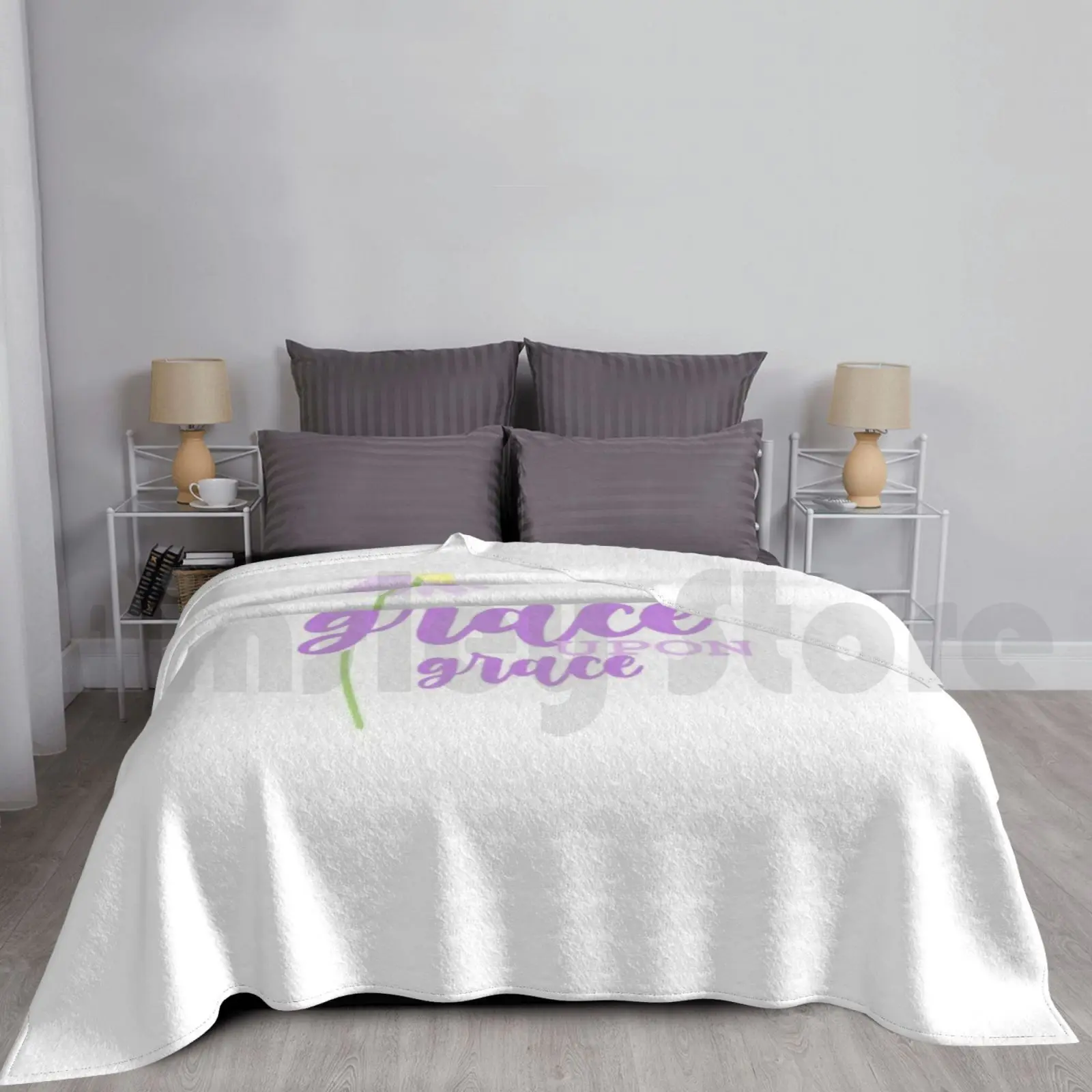 

" Grace Upon Grace " With Daisy Blanket For Sofa Bed Travel Grace Bible Bible Verse Christian Daisy Flower