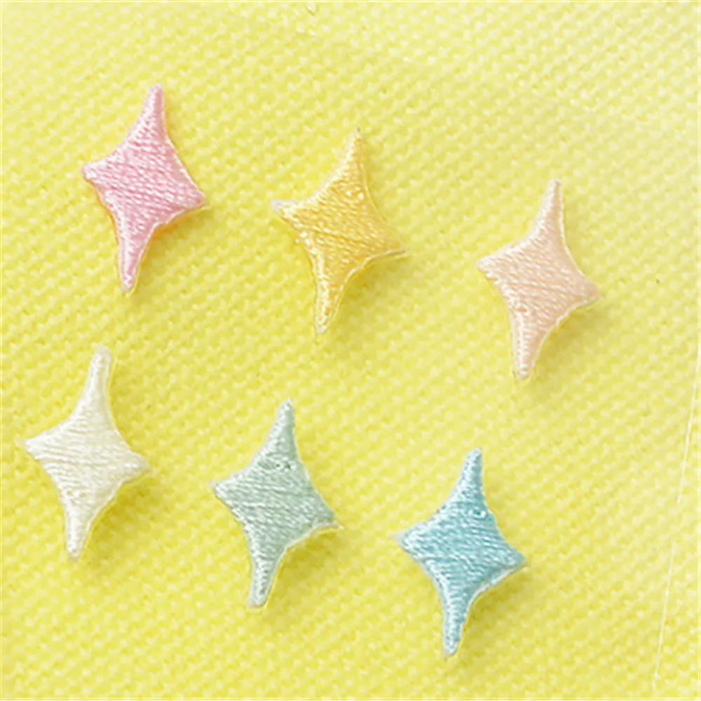 MAXSIN FUN 6 Pc/Set High Quality Embroidered Colorful Four-Angle Star Patch Iron On Clothes Dress Jacket Garment Appliques DIY