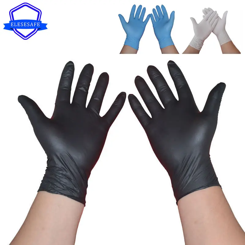 

100pcs Each Box Disposable Nitrile Working Gloves Waterproof Exam Gloves Ambidextrous Hands Protection House Clean Tattoo Safety