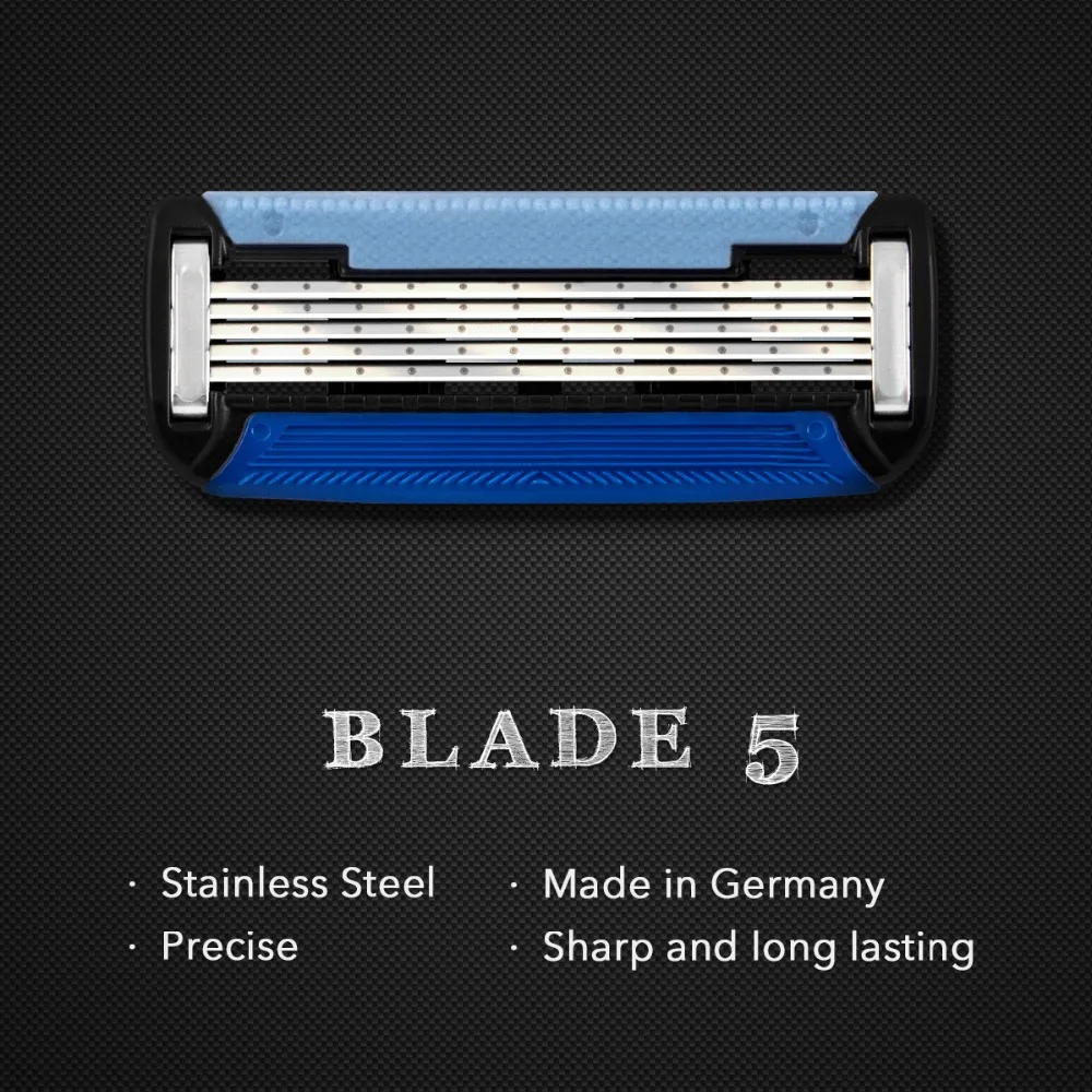 Qshave Black Spider Man Manual Shaving Razor USA Blade X5 Blade with Trimmer Blade fit Quattro Titanium