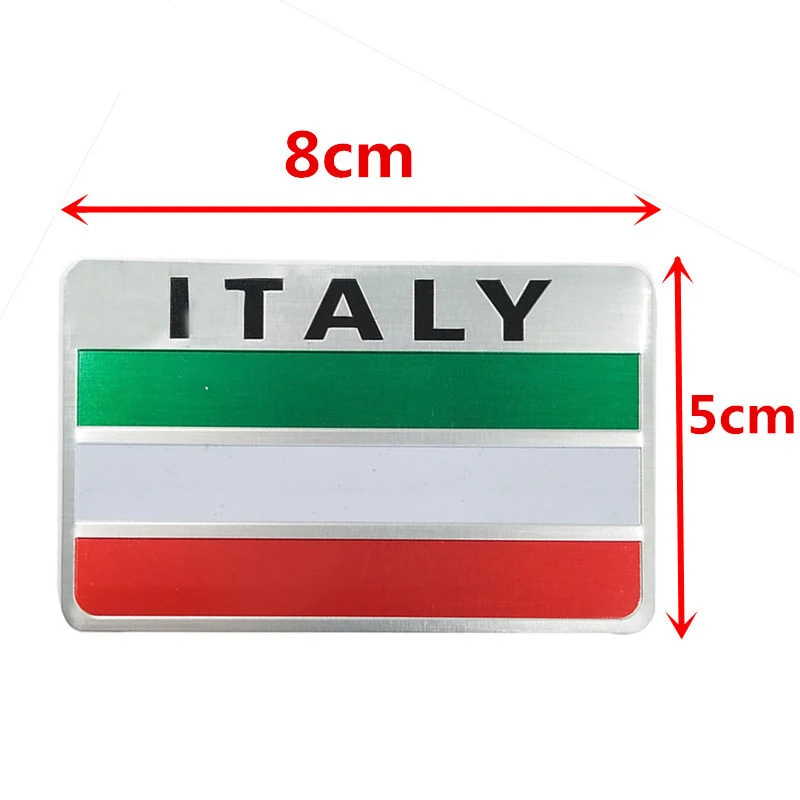 Metal Italy Flag Emblem Badge Car Styling Sticker Decal for Ferrari Maserati Lamborghini Alfa Romeo Fiat Chevrolet Honda