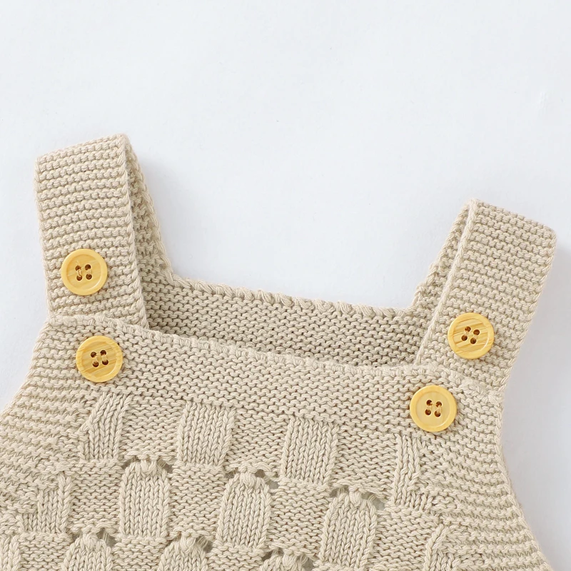 Baby Bodysuit 100%Cotton Solid Knit Newborn Boys Girl Jumpsuit Sleeveless Summer Toddler Infant Clothing Fashion Hollow Out Tops