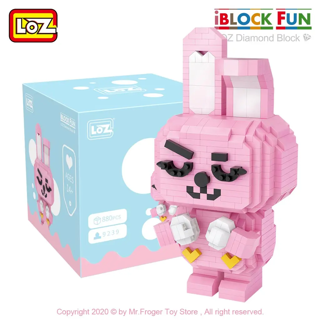 LOZ Diamond Blocks Cartoon Block Pink rabbit frog crocodile Series Buildings Toys for Children Girl Gift Fun DIY Boy