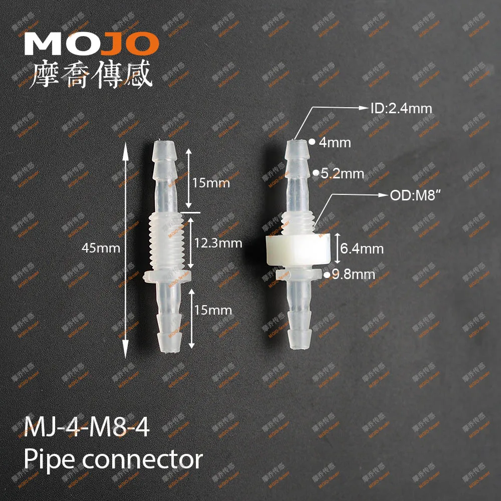 2020 Free shipping!(10pcs/Lots) MJ-4-M8-4 straight-through joint 4mm to M8 male thread connector pipe fitting