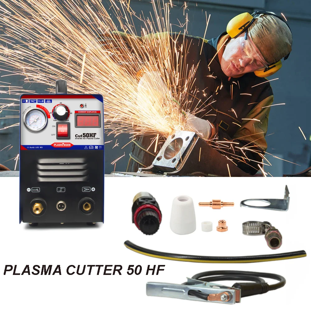 PLASMARGON  Cut 50 Air Plasma Cutter HF Cutting Device 10-50A  DC Inverter Welding Cutter Machine