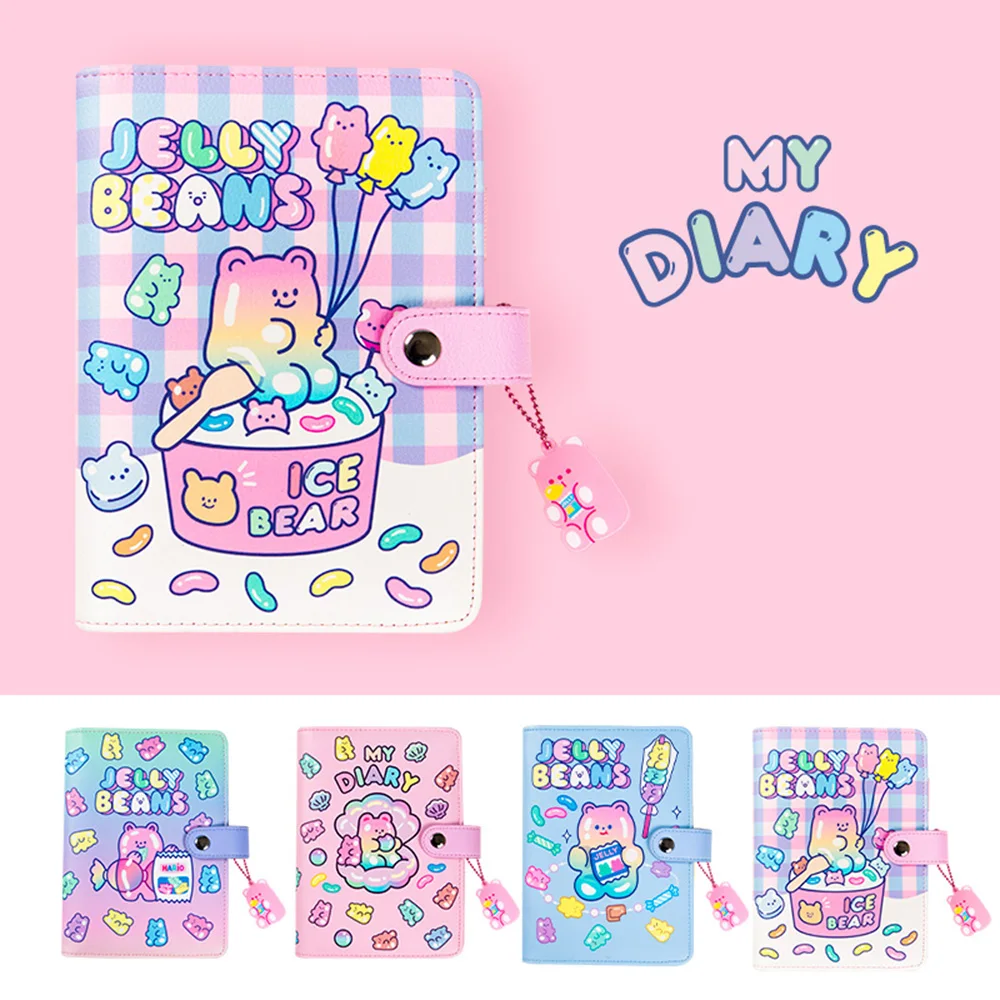 Korean Bear Kawaii Note Book Cute Girl Heart A6 Loose-leaf Account Diary Journal Binder Agenda Planner Organizer Stationery Gift