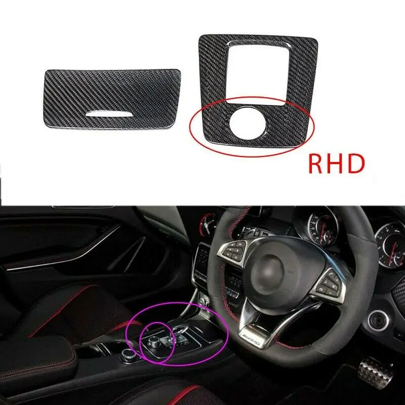 Dry Carbon Fiber Gear Panel Interior Trim Car Accessories Fit For Mercedes-Benz A45 CLA45 GLA45 AMG 2016-2018 LHD RHD 2PCS