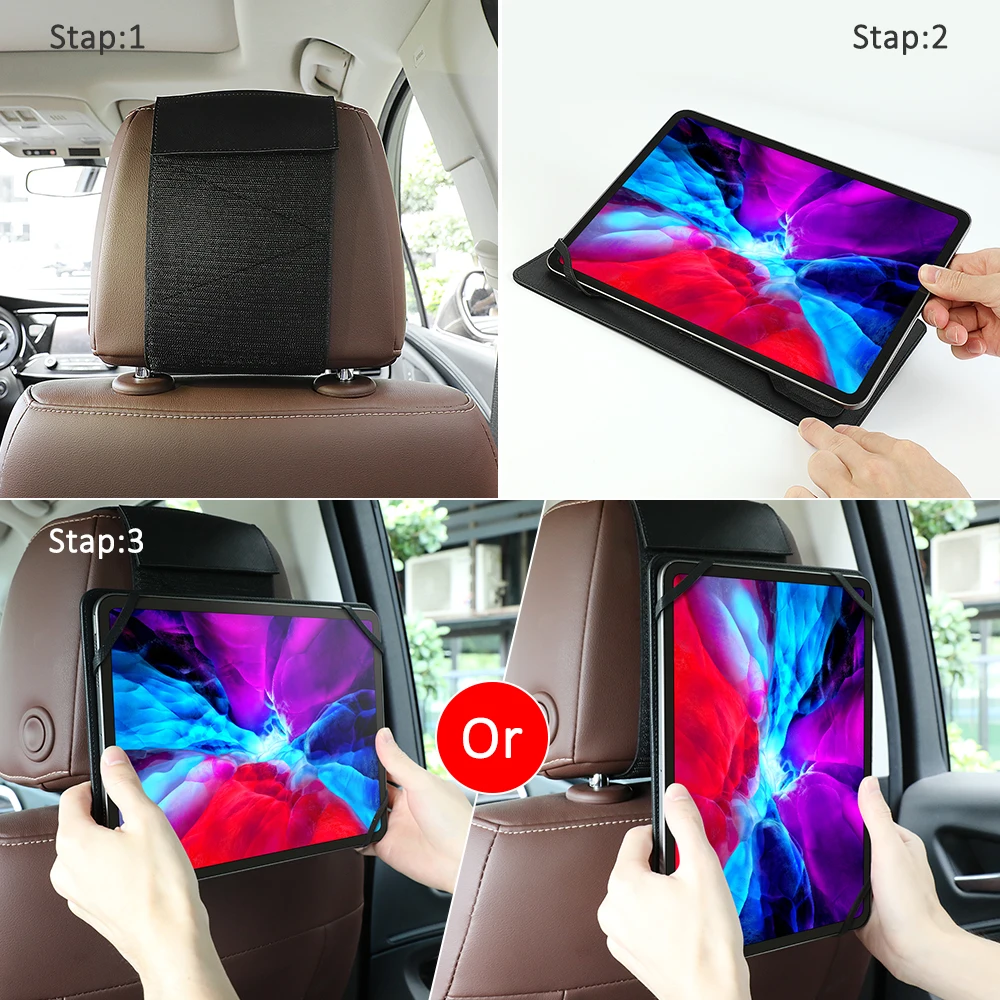 memumi Universal Tablet Stand for Car in the back for iPad 10.2 7 8 generation, 9.7-11" Tablets Car Back Seat Headrest Mount