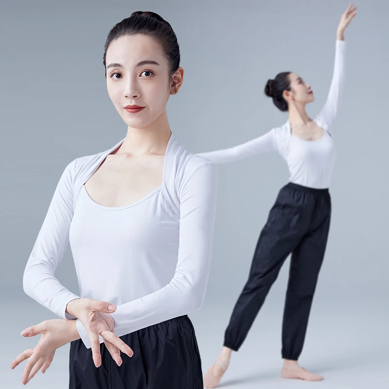 Colete curto de dança feminino, tops adolescentes, camisas brancas e pretas, trajes de dança para adultos