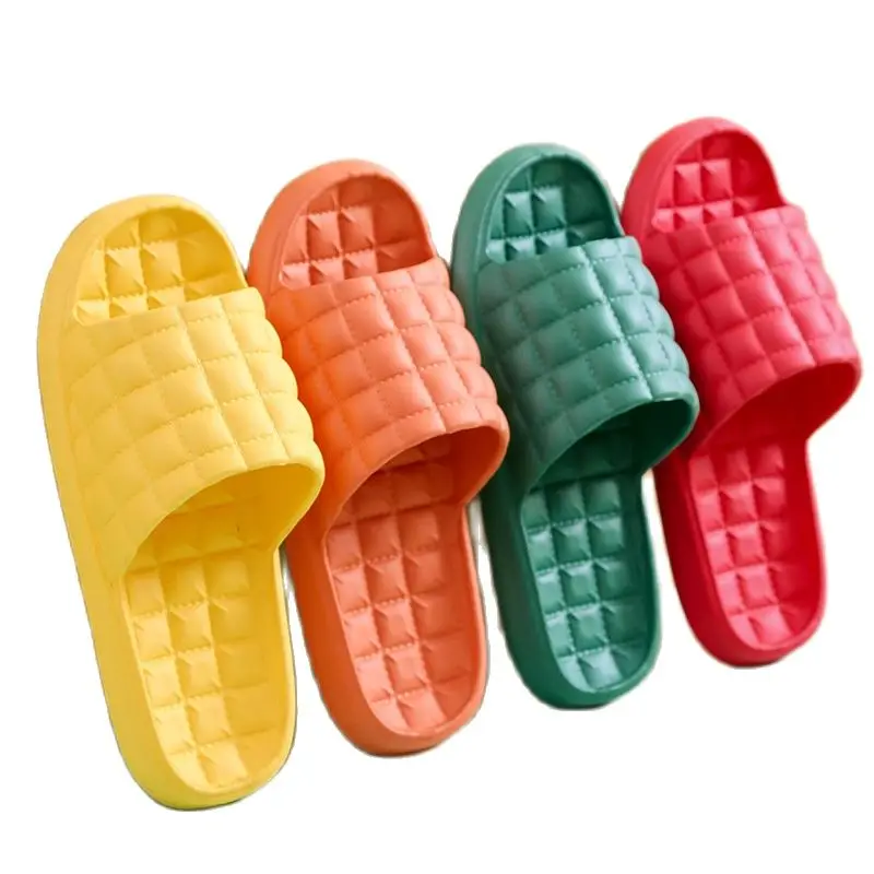 Women Indoor Home Slippers Summer Soft Comfortable Non-slip Flip Flops Bath Slippers Couple Family Flat Shoes Hotel Sandals