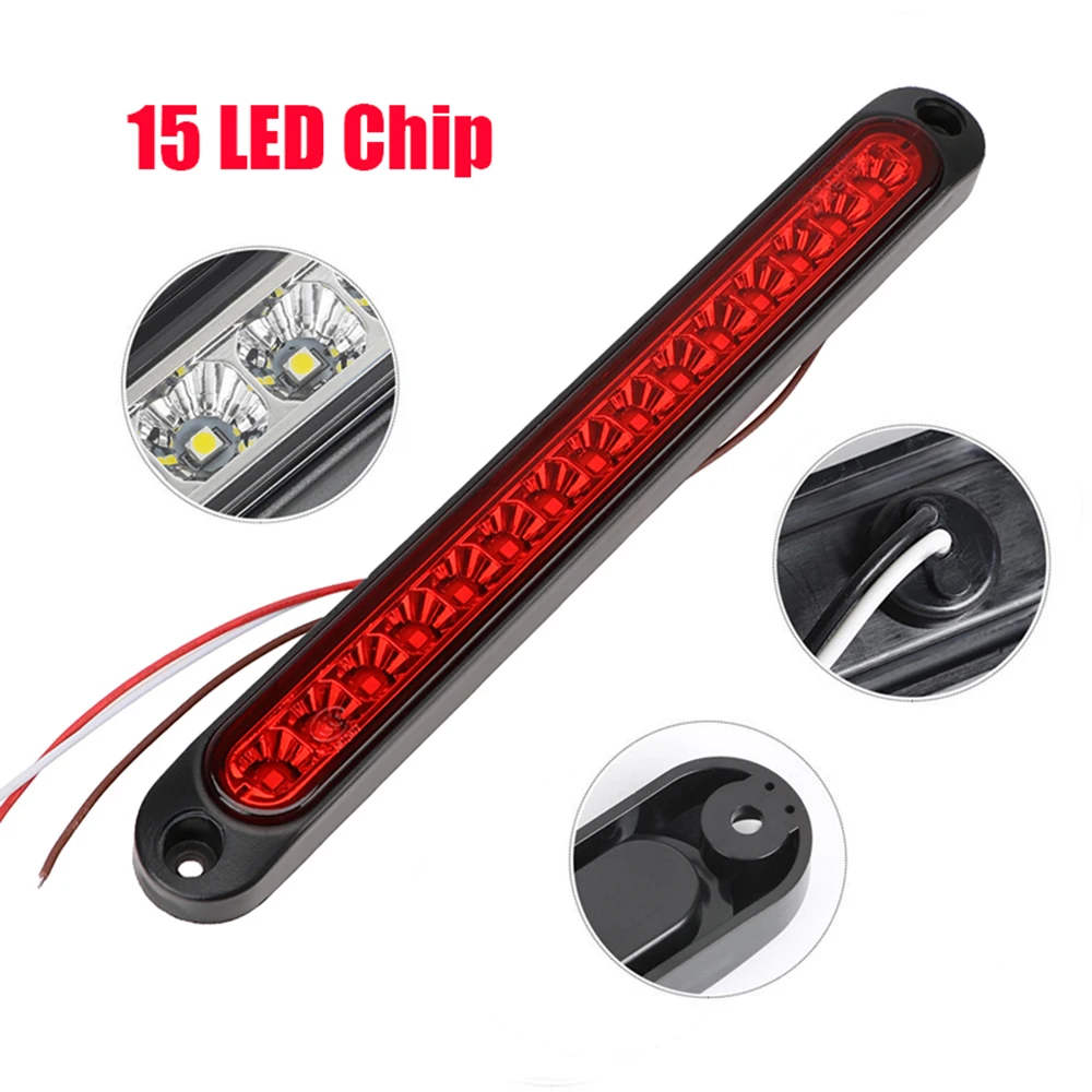 24V 12V Taillights Car Brake Lights Turn Signal Lamp LED Strips Rear Windscreen Side Stop Warning Parking Automotive Accessories