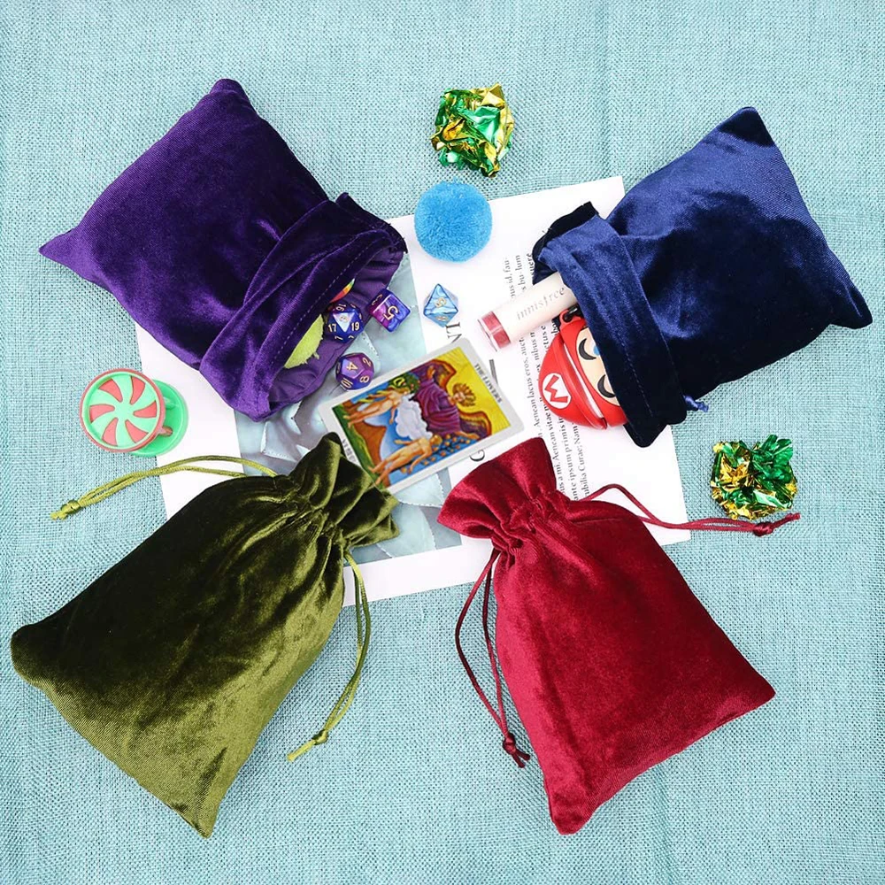 10PCS Mixed Drawstrings Velvet Bags Cloth Jewelry Velvet Pouches Candy Gift Bags For Christmas Party Wedding Favor Storage Bag