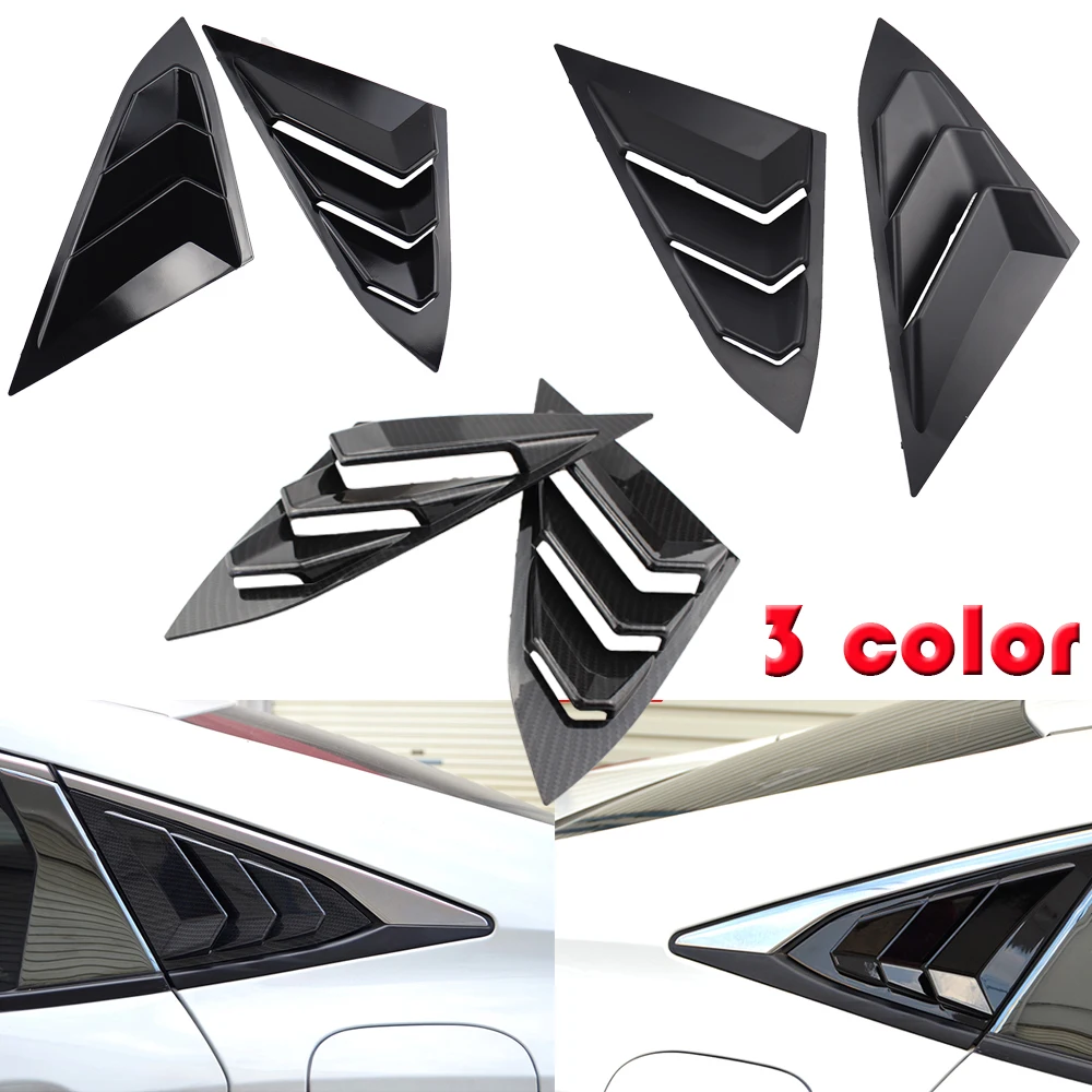 Side Vent Window Louvers Car Rear Quarter Spoiler Panel Fit For Honda Civic Seden Only 2016 2017 2018 2019 2020 ABS Sun Shade