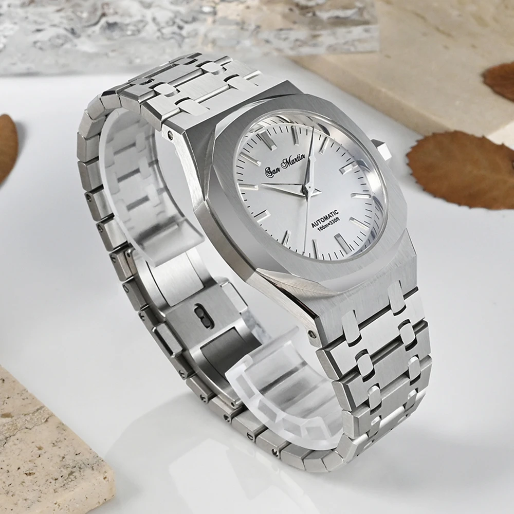 San Martin-Relógio Mecânico de Luxo Masculino, Vestido Clássico, Relógios Automáticos, Sapphire, Vintage, Miyota 9015, 38.5mm, 10Bar