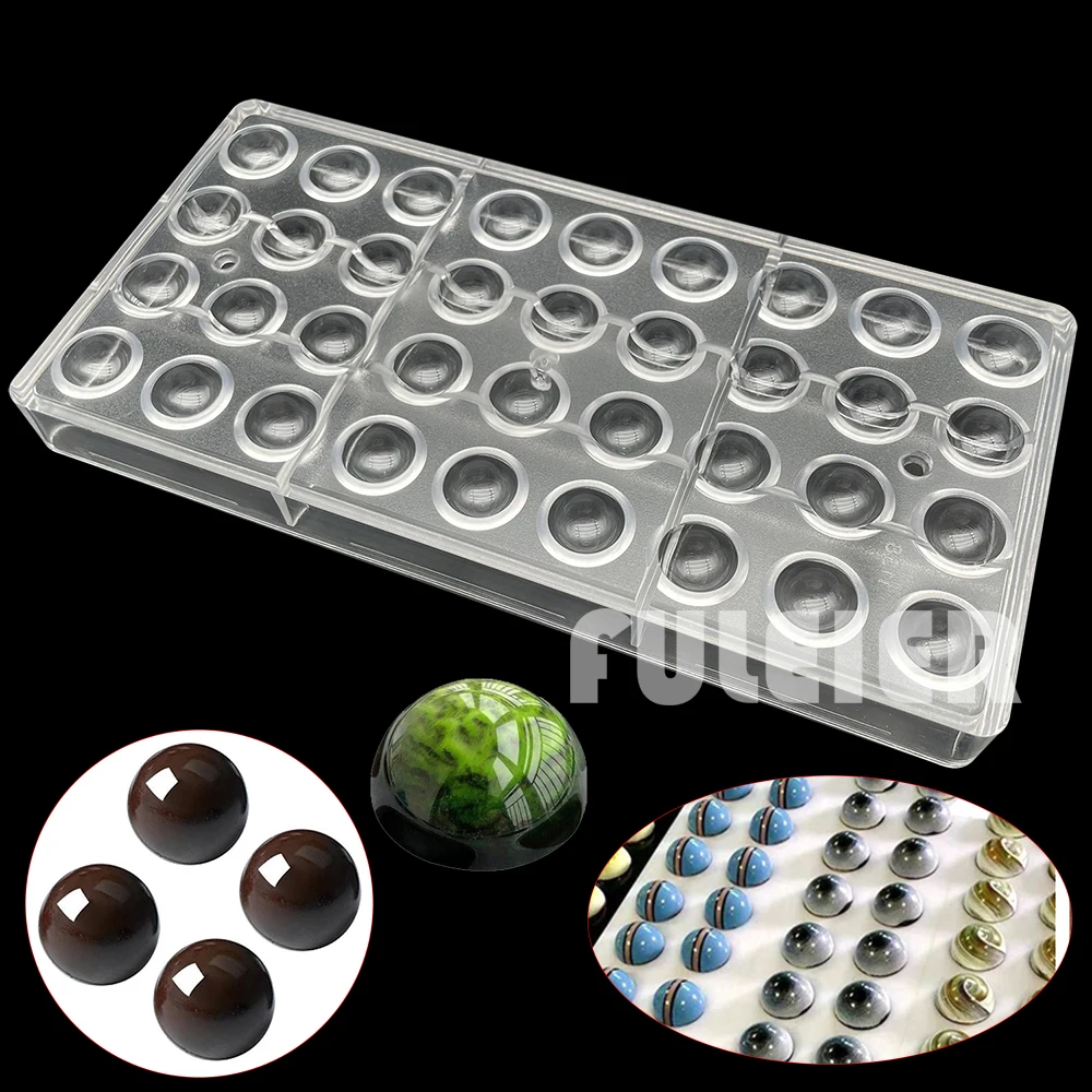 36 holes 18mm Half Ball Shape Polycarbonate Chocolate Mold For Baking Mousse Candy Cake Decoration Confectionery Tools Bakeware