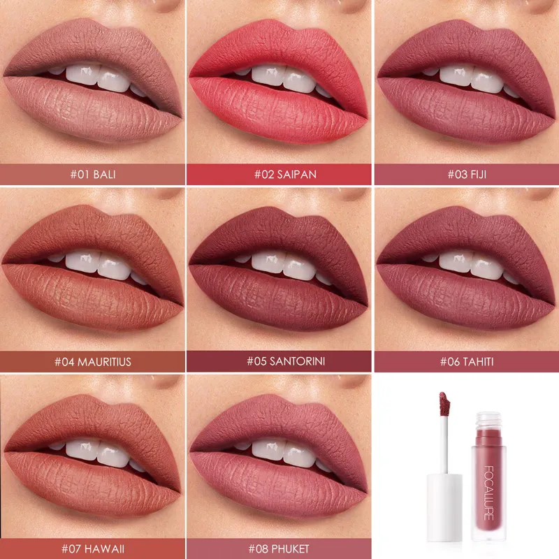 FOCALLURE lápiz labial brillo impermeable de larga duración maquillaje de labios húmedo lápiz labial líquido maquillaje cosmético FA134