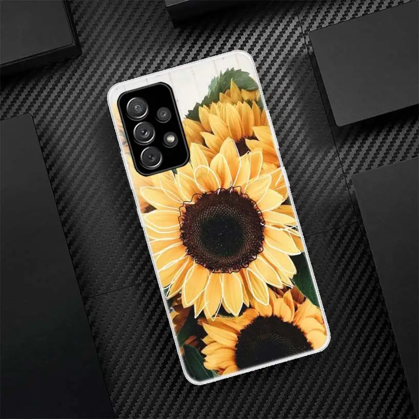 Beauty Yellow Sunflower Print Phone Case For Samsung Galaxy A55 A54 A52 A53 A15 A14 A12 A13 A25 A24 A22 A23 A35 A34 A32 A33 A04S